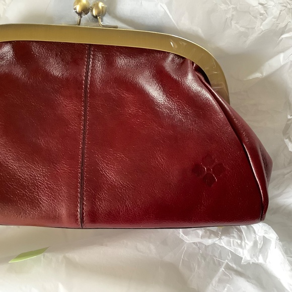 Patricia Nash Gisele Leather Frame Shoulder Bag Burgundy OS - Picture 9 of 16